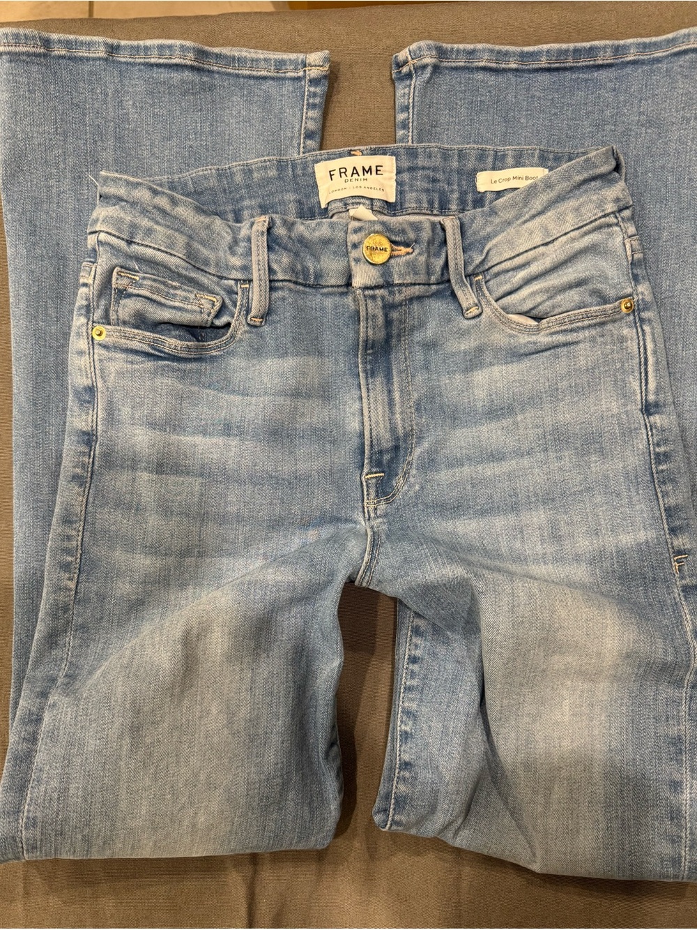 Frame Denim Le Crop Mini Boot Light Blue Womens Jeans 2000s Y2K Flare Style - 28